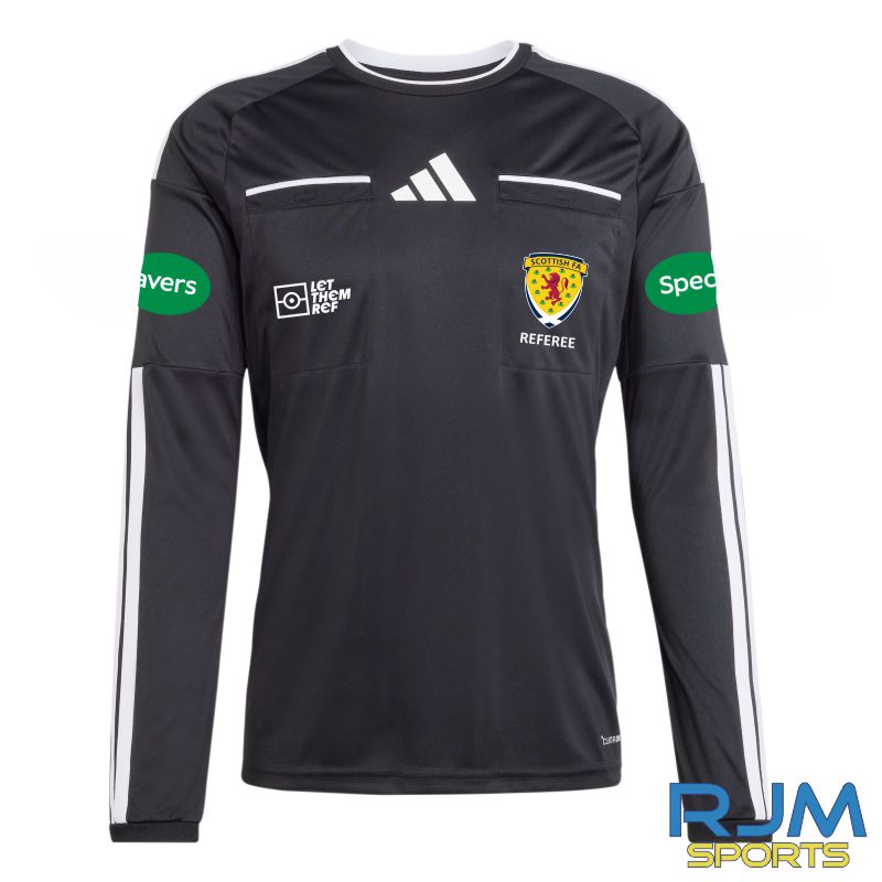 Scottish FA Referee Adidas Referee 26 Long Sleeve Jersey Black