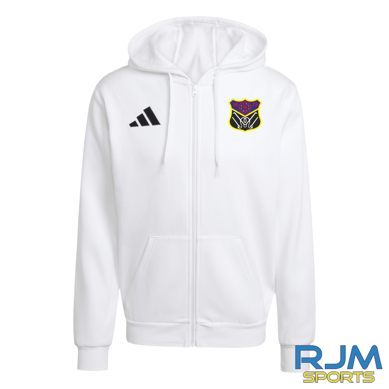Camelon Bowling Club Adidas Entrada 26 Full Zip Hoodie White