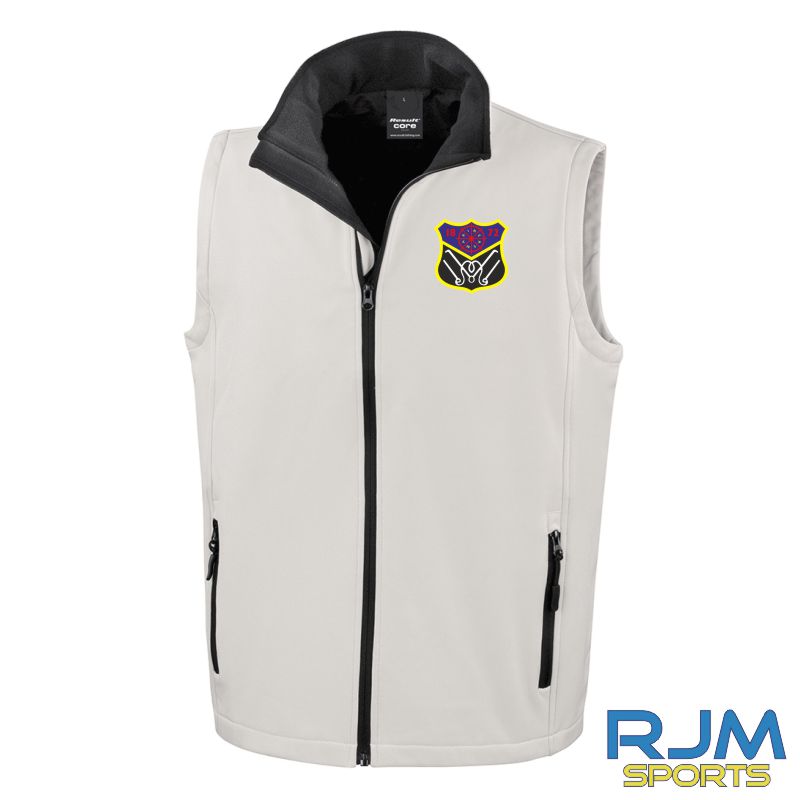 Camelon Bowling Club Result Soft Shell Bodywarmer White