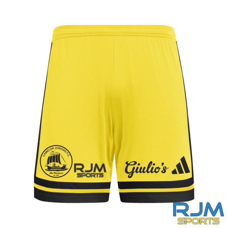 Camelon Juniors FC Away Adidas Squadra 25 Shorts Yellow/Black