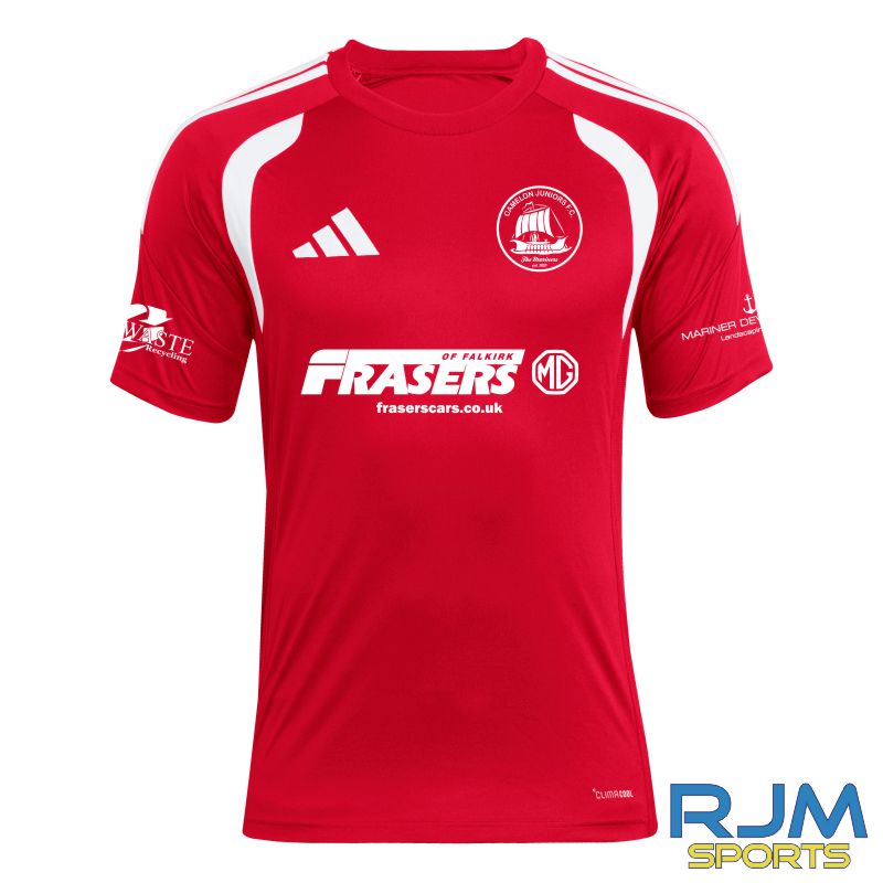 Camelon Juniors FC Home Adidas Tiro 26 Leauge Jersey Red/White