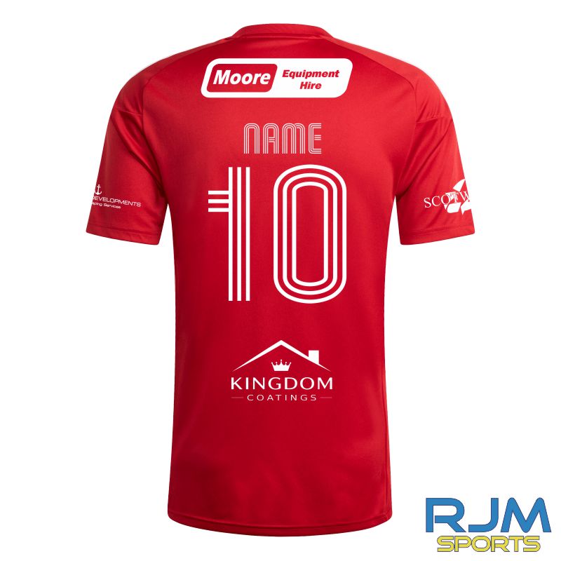 Camelon Juniors FC Home Adidas Tiro 26 Leauge Jersey Red/White - Image 3