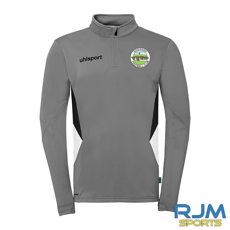 Riverside FC Uhlsport Training Equipe 29 Quarter Zip Top Stone Grey/White/Black