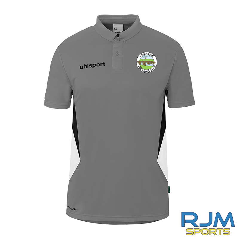 Riverside FC Uhlsport Training Equipe 29 Polo Stone Grey/White/Black
