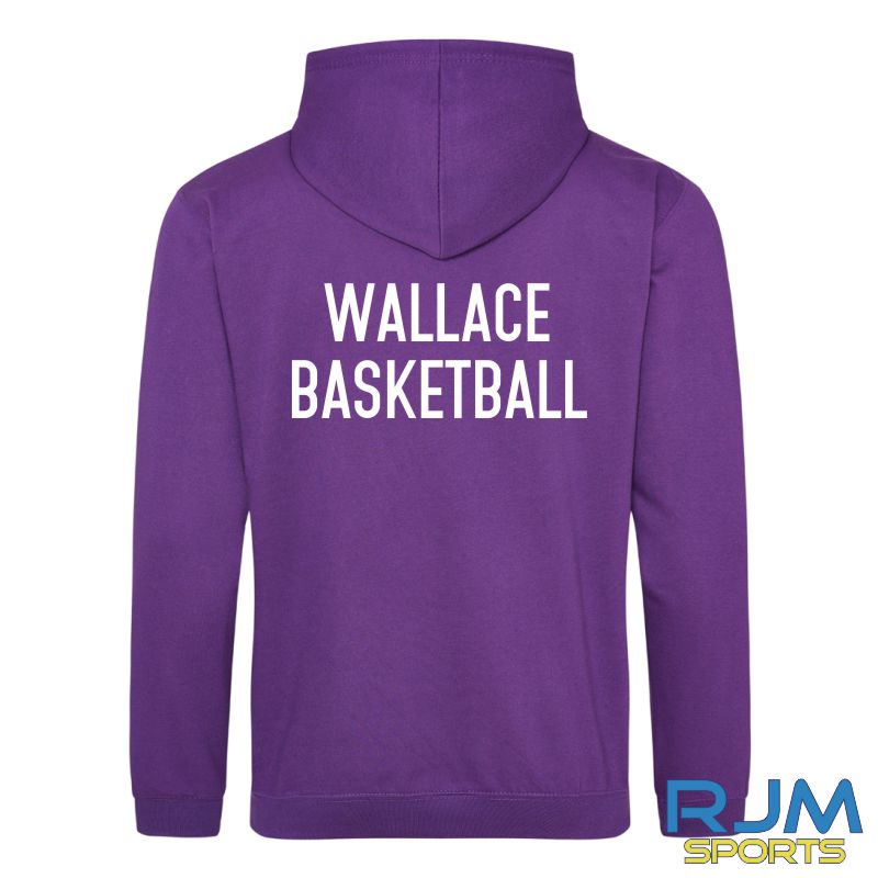 Wallace High School - School of Basketball - AWDis Hoodie Purple - Image 3