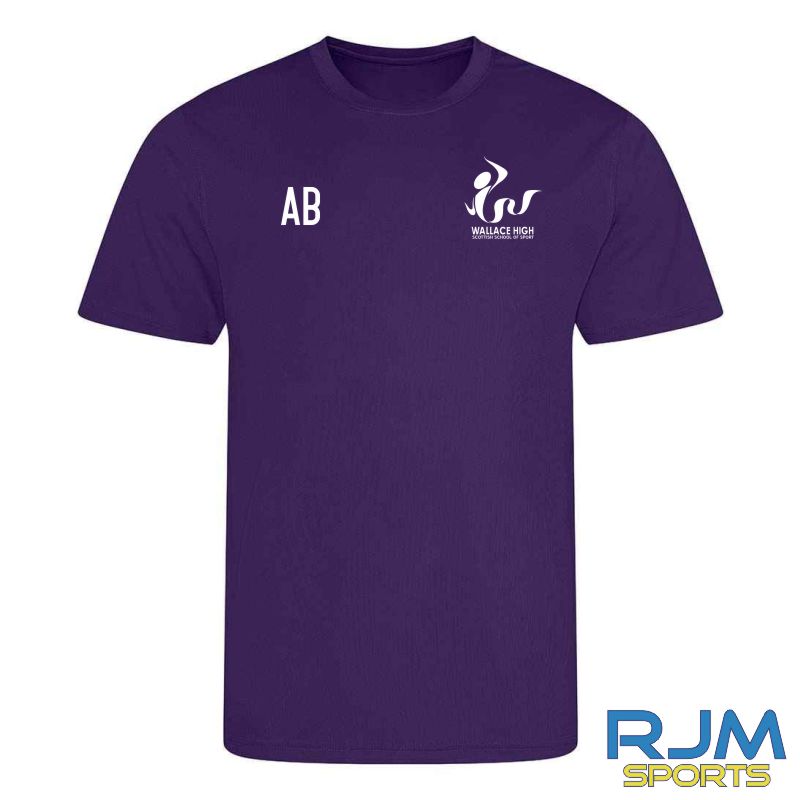 Wallace High School - School of Basketball - AWDis Cool T-Shirt Purple