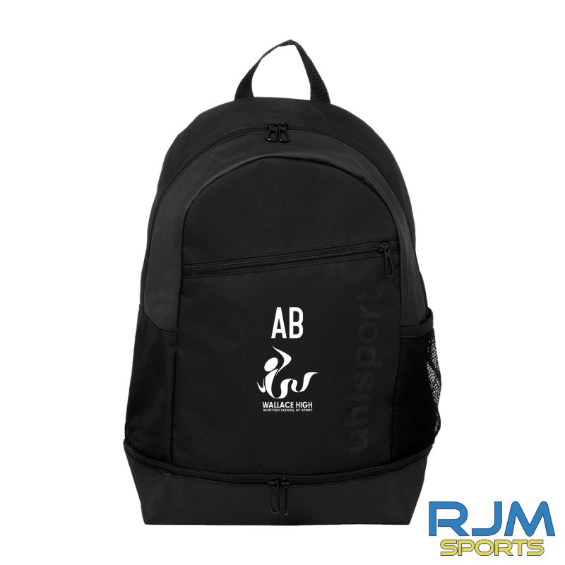 Wallace High School - School of Football - Uhlsport Backpack with Bottom Compartment Black