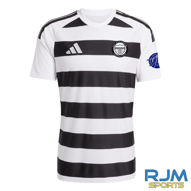 East Stirlingshire FC Home Adidas Hooped 26 Jersey Black/White