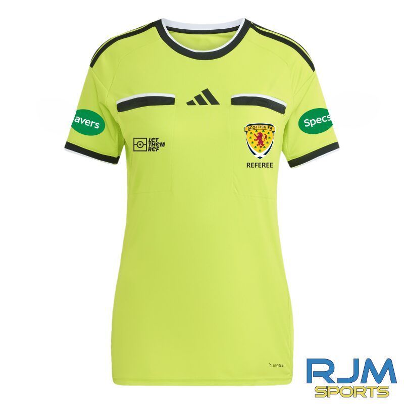 Scottish FA Referee Adidas Women's Referee 26 Short Sleeve Jersey Semi Sol Yellow