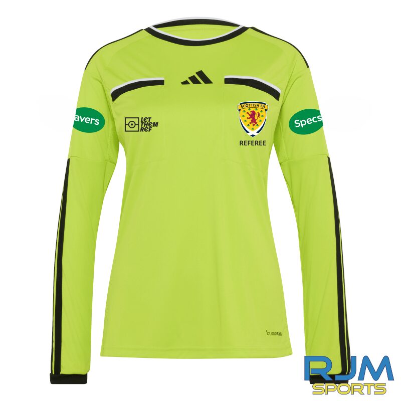 Scottish FA Referee Adidas Women's Referee 26 Long Sleeve Jersey Semi Sol Yellow