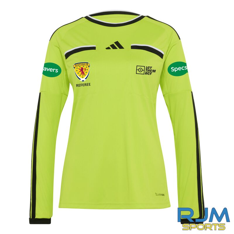 Scottish FA Referee Adidas Women's Referee 26 Long Sleeve Jersey Semi Sol Yellow