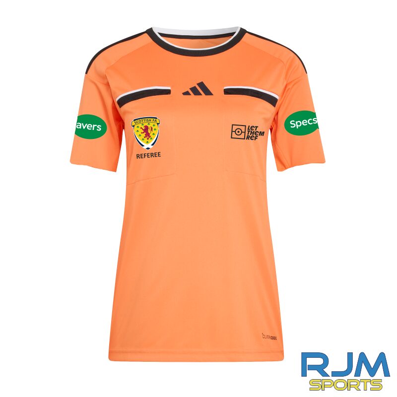 Scottish FA Referee Adidas Women's Referee 26 Short Sleeve Jersey Trace Orange
