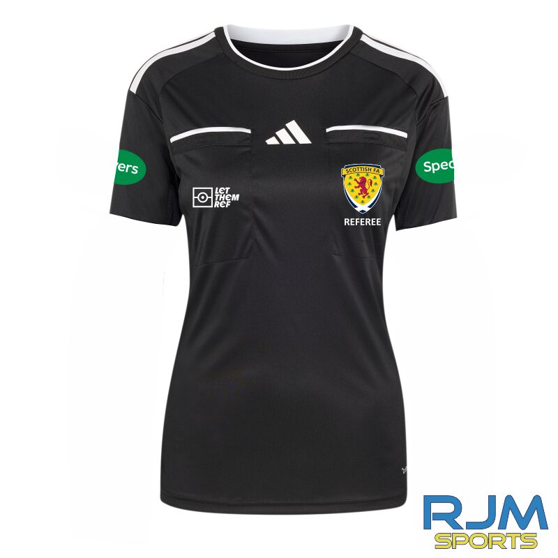 Scottish FA Referee Adidas Women's Referee 26 Short Sleeve Jersey Black