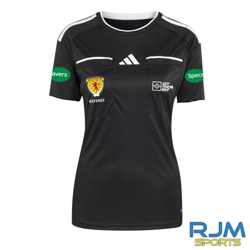 Scottish FA Referee Adidas Women's Referee 26 Short Sleeve Jersey Black