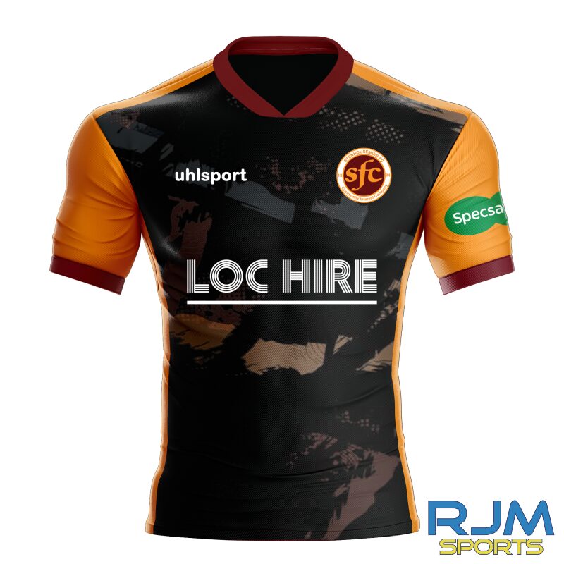 Stenhousemuir FC 2026/27 Away Shirt Black/Orange