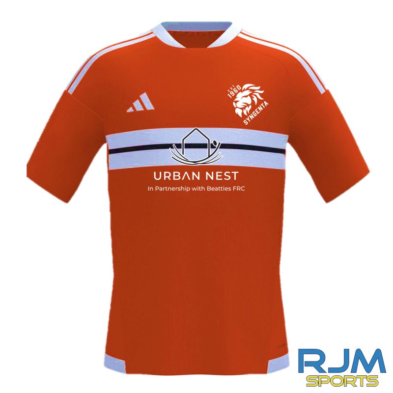 Syngenta Juveniles FC Home Adidas Bespoke Jersey Orange/White/Black