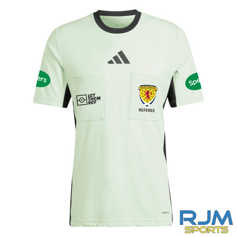 Scottish FA Adidas Referee 24 Short Sleeve Jersey Semi Green Spark