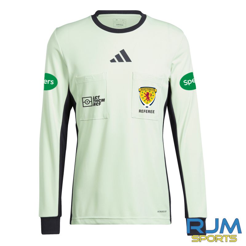 Scottish FA Adidas Referee 24 Long Sleeve Jersey Semi Green Spark